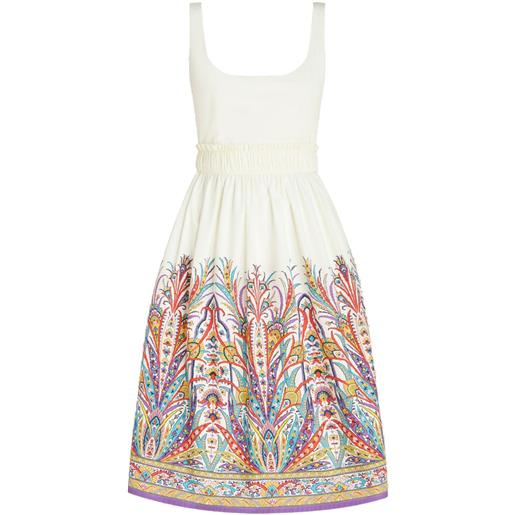 ETRO abito midi con stampa - bianco
