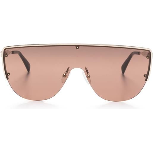 Alexander McQueen Eyewear occhiali da sole a mascherina - oro