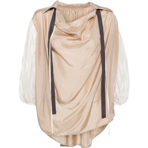 Shanshan Ruan blusa con maniche a 3/4 - toni neutri