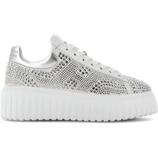 Hogan sneakers con strass - argento