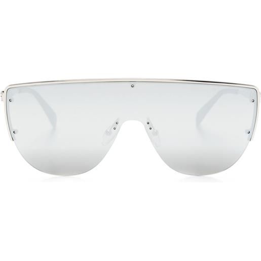 Alexander McQueen Eyewear occhiali da sole a mascherina - argento
