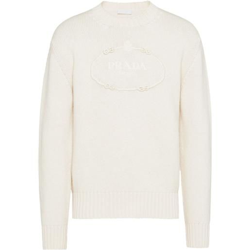 Prada maglione con ricamo - bianco