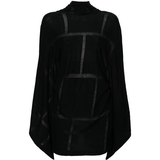 Yohji Yamamoto cardigan lungo drappeggiato - nero