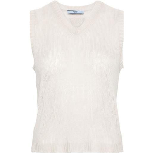 Prada canotta con scollo a v - bianco