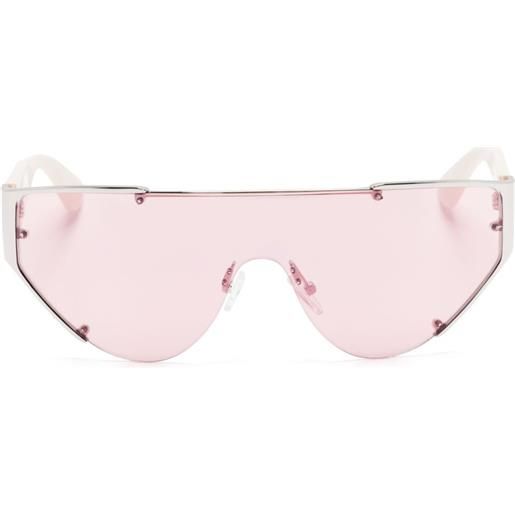 Alexander McQueen Eyewear occhiali da sole a mascherina - argento