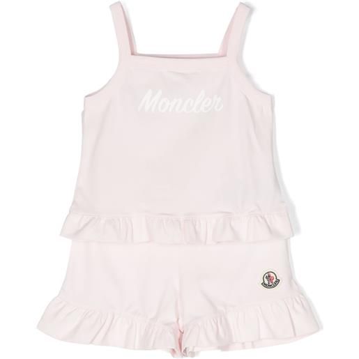 Moncler Enfant set con canotta e shorts - rosa