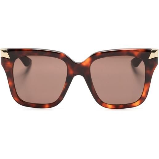 Alexander McQueen Eyewear occhiali da sole squadrati - marrone