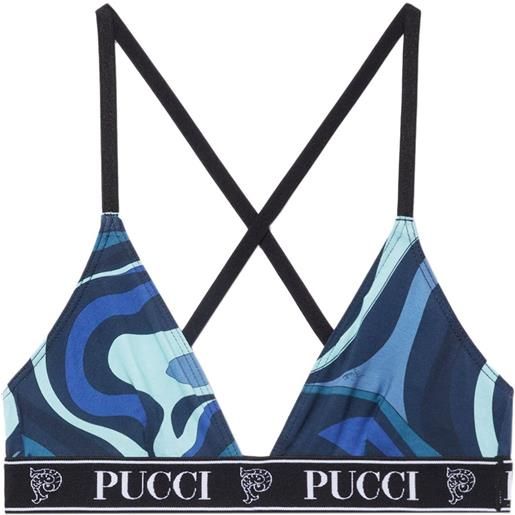 PUCCI set di 3 reggiseni con stampa - blu