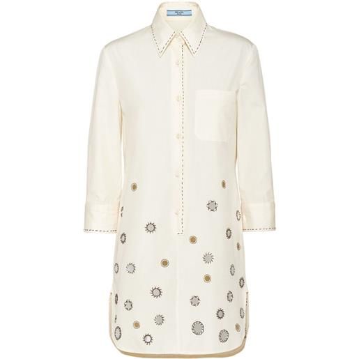 Prada camicia con applicazione - toni neutri