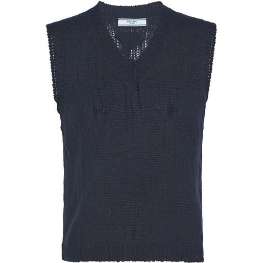 Prada gilet con scollo a v - blu