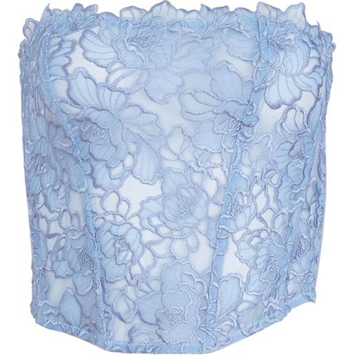 Fleur Du Mal corsetto whitney con ricamo - blu