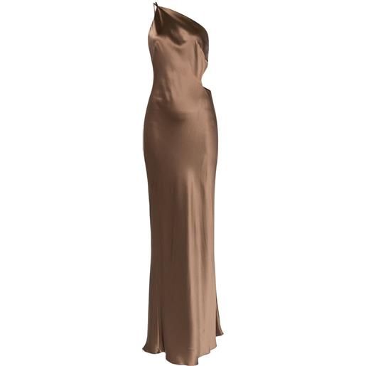 Michelle Mason abito da sera asimmetrico - marrone