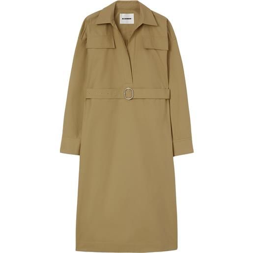 Jil Sander abito con colletto classico - marrone