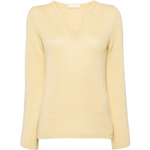 Fedeli maglione levante con spacco - giallo