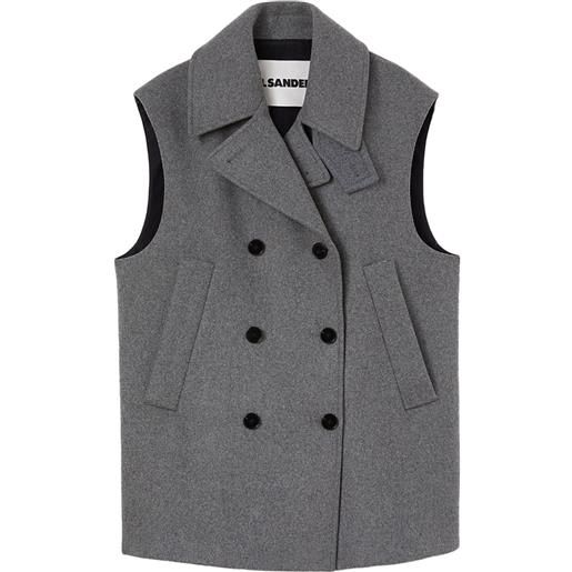 Jil Sander canotta doppiopetto - grigio