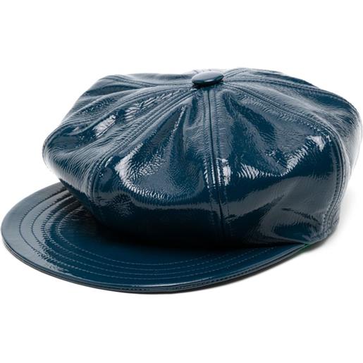 Madison.Maison cappello baker boy verniciato - blu