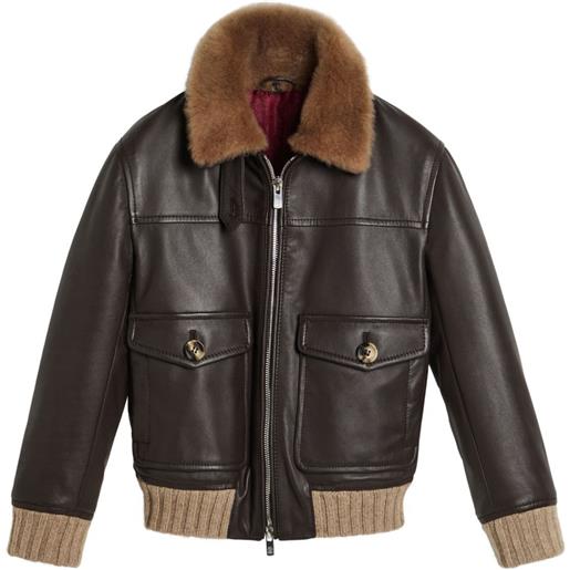 Brunello Cucinelli Kids giacca modello aviator - marrone