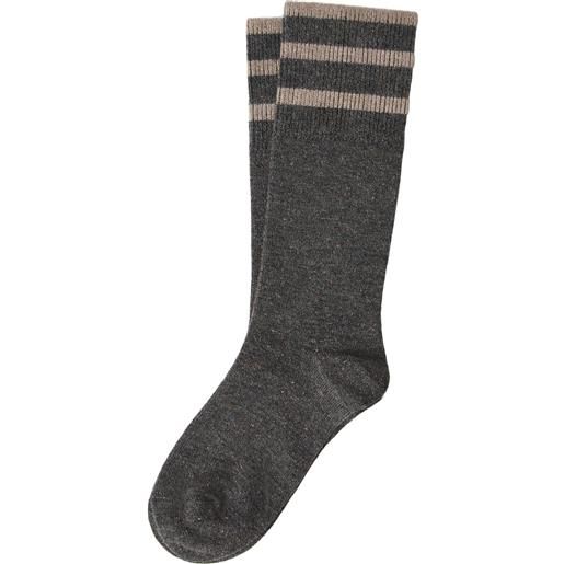 Brunello Cucinelli calzini con dettaglio a righe - grigio