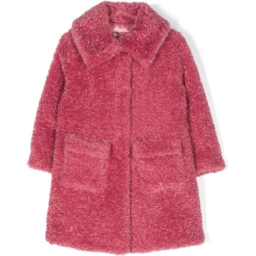 Monnalisa cappotto in finto shearling - rosa