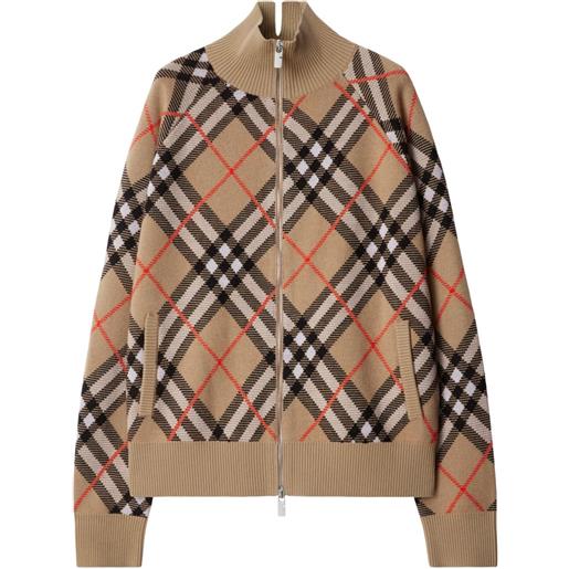 Burberry cardigan vintage check con zip - toni neutri