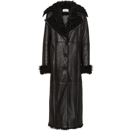 Philipp Plein cappotto in shearling skull & bones - nero