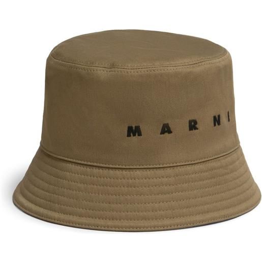 Marni cappello bucket con ricamo - toni neutri