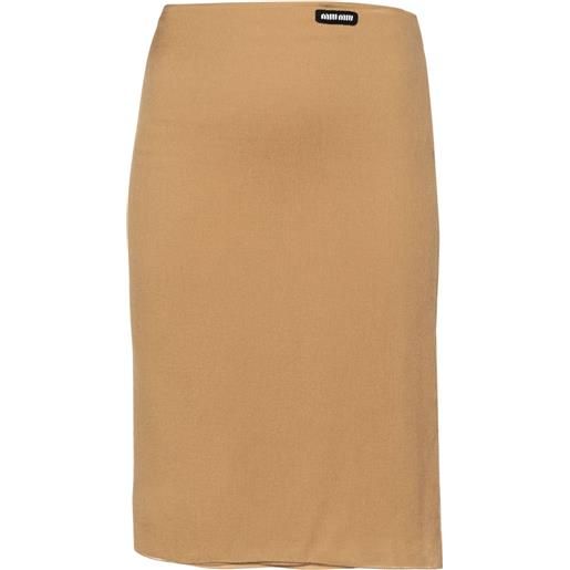 Miu Miu minigonna in seta - toni neutri