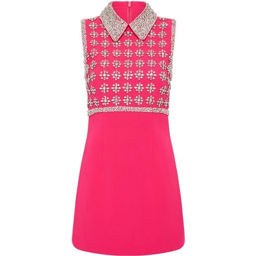 Rebecca Vallance abito rina corto con strass - rosa