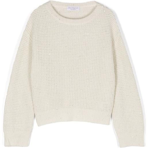 Brunello Cucinelli Kids maglione sparkling & dazzling - toni neutri