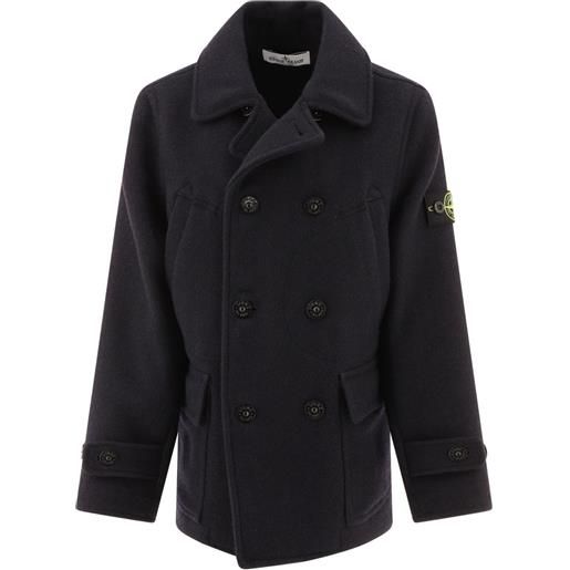 Stone Island Junior cappotto con applicazione logo - blu