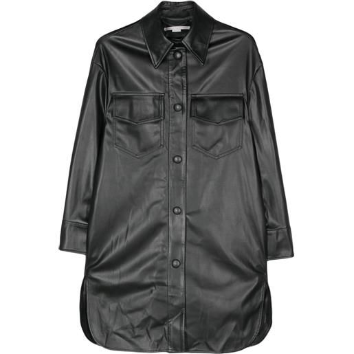Stella McCartney giacca-camicia in similpelle - nero