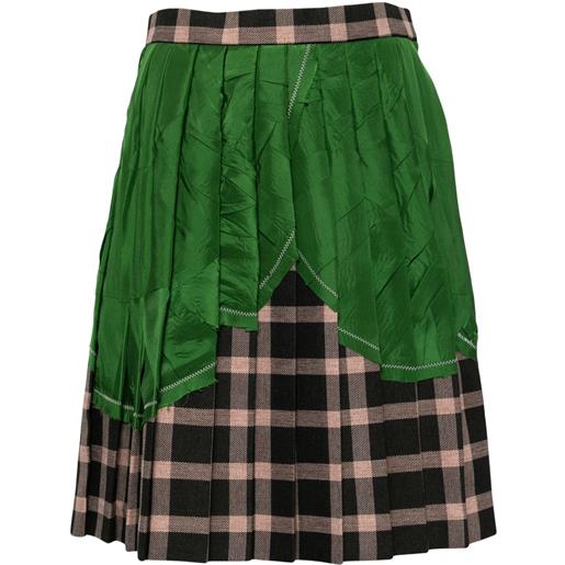Kolor minigonna con design patchwork - verde