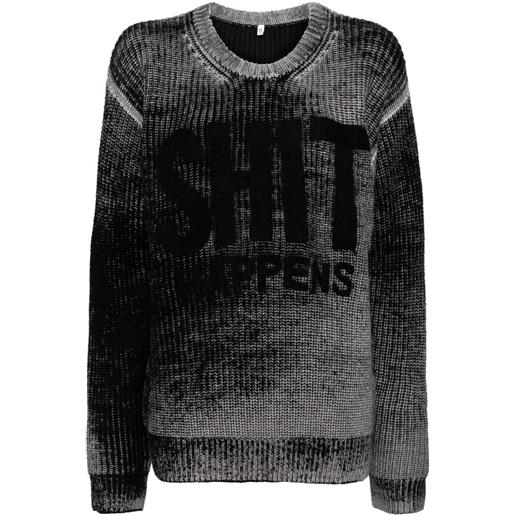 R13 maglione con stampa - nero