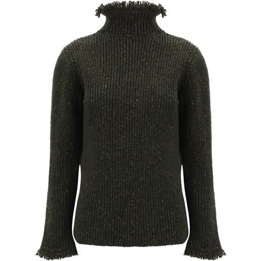Burberry maglione con frange - verde