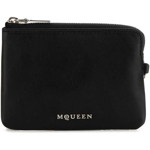 Alexander McQueen portafoglio con placca logo - nero