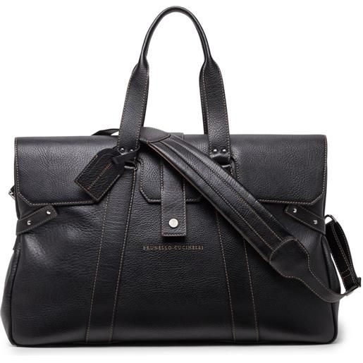 Brunello Cucinelli borsone weekender country - nero