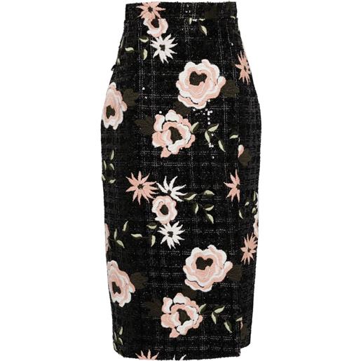 Elie Saab gonna con ricamo - nero