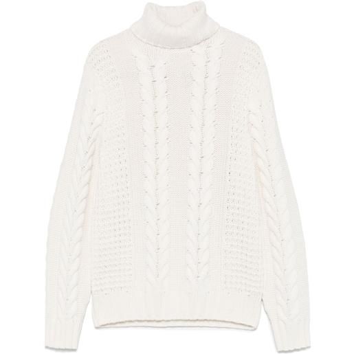 Brunello Cucinelli maglione a maglia intrecciata - bianco
