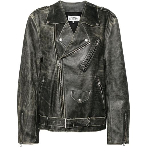 MM6 Maison Margiela giacca biker brown - verde