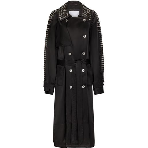 Rabanne trench con occhielli - nero