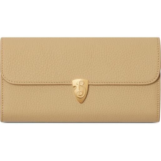 Burberry portafoglio continental b shield - toni neutri
