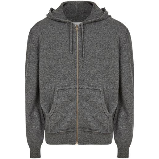 Maison Margiela felpa con finitura spazzolata e zip - grigio