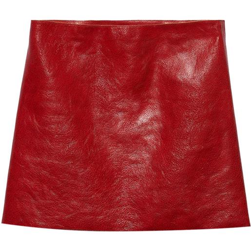 Prada minigonna con effetto craquelé - rosso