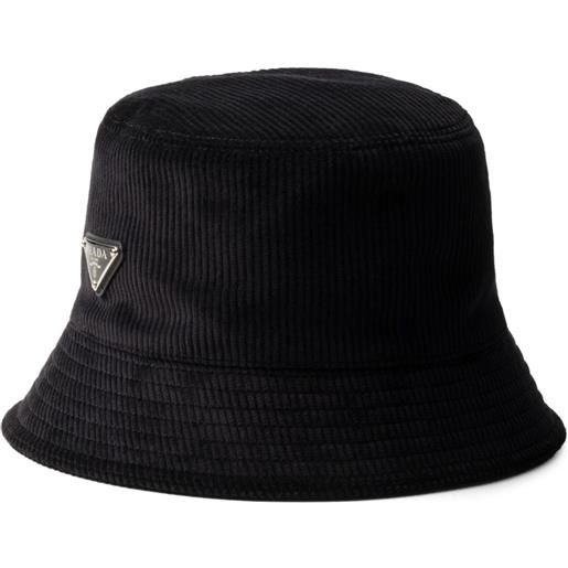 Prada cappello bucket a coste - nero