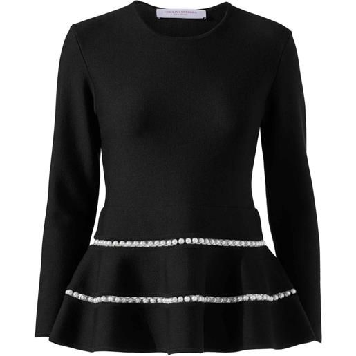 Carolina Herrera top con decorazione - nero
