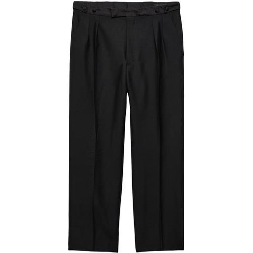 Prada pantaloni a gamba ampia con pieghe - nero