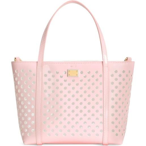 Dolce & Gabbana Kids borsa tote traforata - rosa