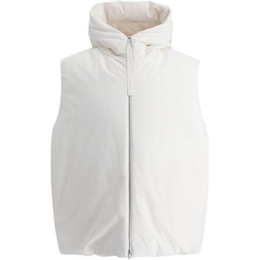 Jil Sander gilet con zip - bianco