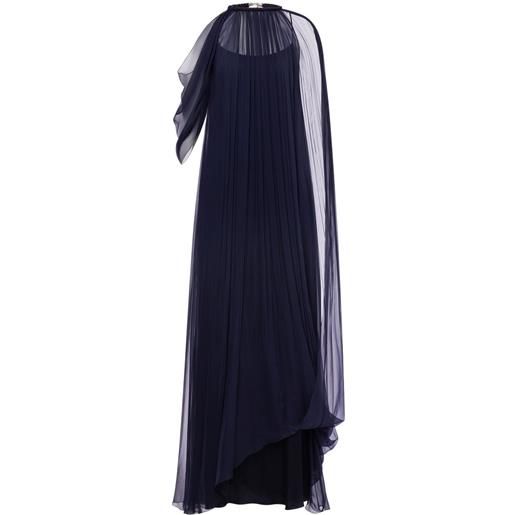 Alberta Ferretti abito da sera plissettato - blu