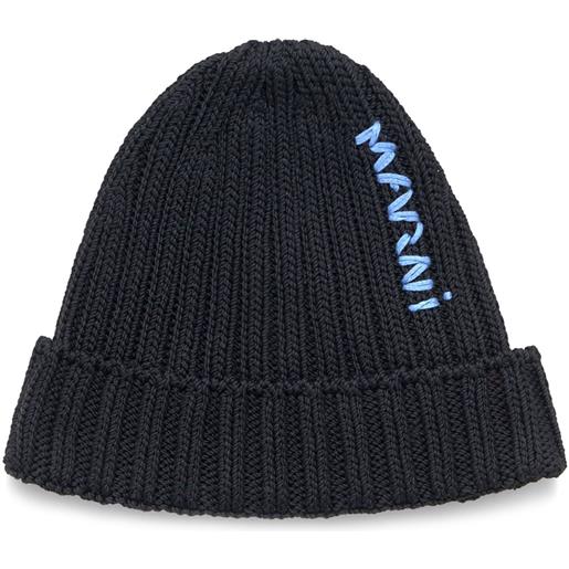 Marni berretto con logo - nero